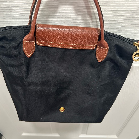 Longchamp Black Tote with Brown Leather Accents - Picture 2 of 9